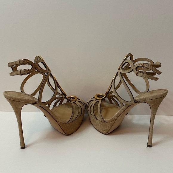 Sergio Rossi Tan Suede Size 37 - Picture 5 of 8